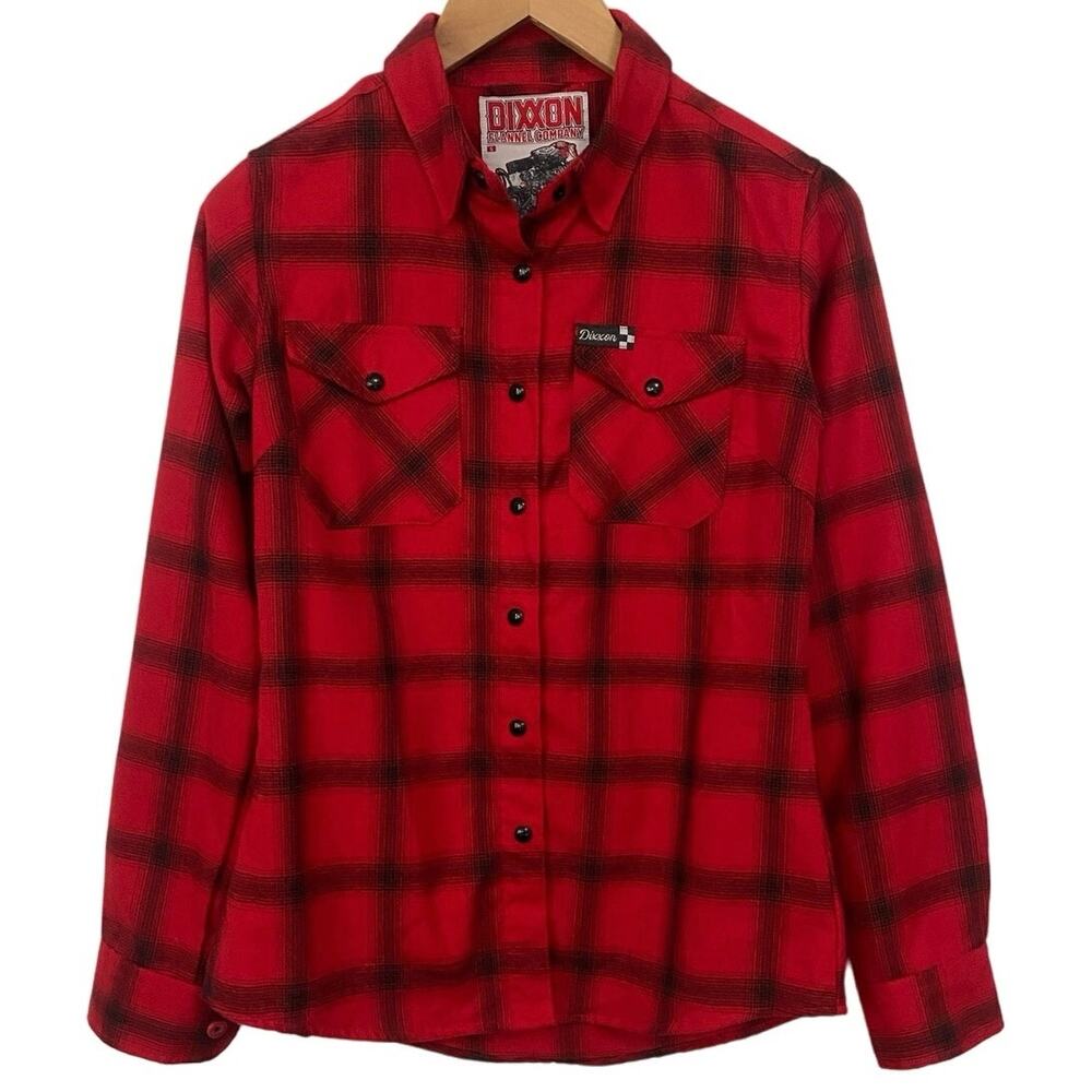 Dixxon The Stroker Women’s Small Red Flannel Snap Button Shirt casual Holiday